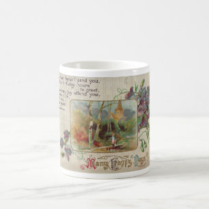 CANECA DE CAFÉ ANIVERSÁRIO DE 1910 A GREETING POSTCARD ART