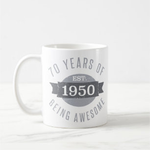 Caneca De Café Aniversário De 1950, 70, Espetacular Para Homens