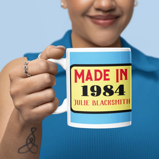Caneca De Café Aniversário de 1984 aniversário de 40 anos de quar (Criador carregado)