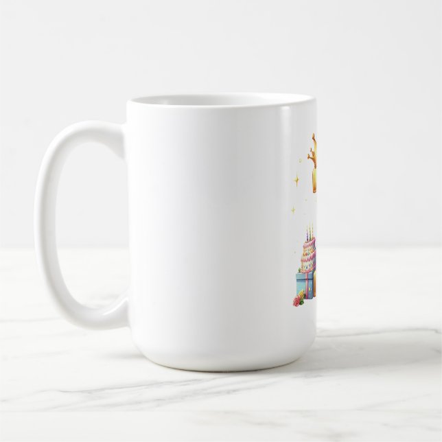 Caneca De Café Aniversário de 1 ano Dourado (Esquerda)