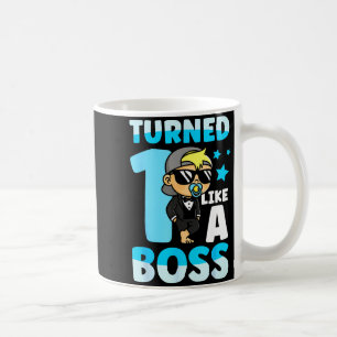 Caneca De Café Aniversário de 1 Ano Menino Menina Como Um Chefe C