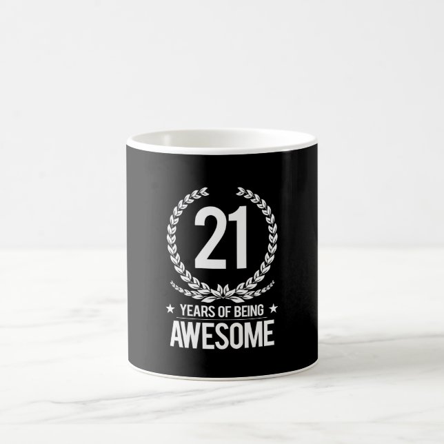 Caneca De Café Aniversário de 21 anos (21 anos de ser (Centro)
