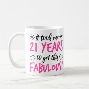 Caneca De Café Aniversário de 21 anos fabuloso