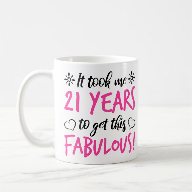 Caneca De Café Aniversário de 21 anos fabuloso (Esquerda)