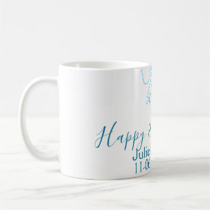 Caneca De Café Aniversário de 21 anos feliz arco azul namoradas