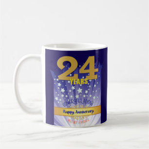 Caneca De Café Aniversário de 24 Anos de Recuperação CUSTOM Numer