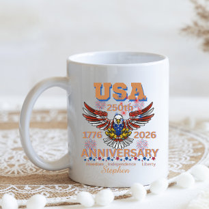 Caneca De Café Aniversário de 250 anos da águia careca da América