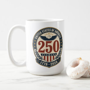 Caneca de Café Aniversário de 250 anos da América