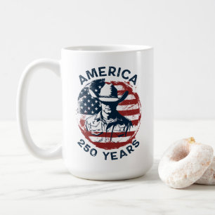 Caneca De Café Aniversário de 250 anos do Cowboy América 1776-202