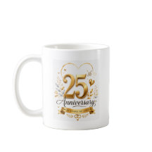 Aniversário de 25 anos Design Dourado de 25 Anos d