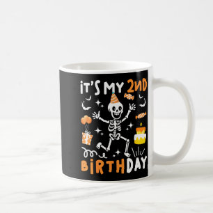 Caneca De Café aniversário de 2 anos crianças esqueleto engraçado