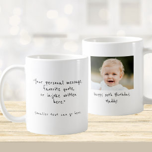 Caneca De Café Aniversário de 30 anos com foto e mensagem persona
