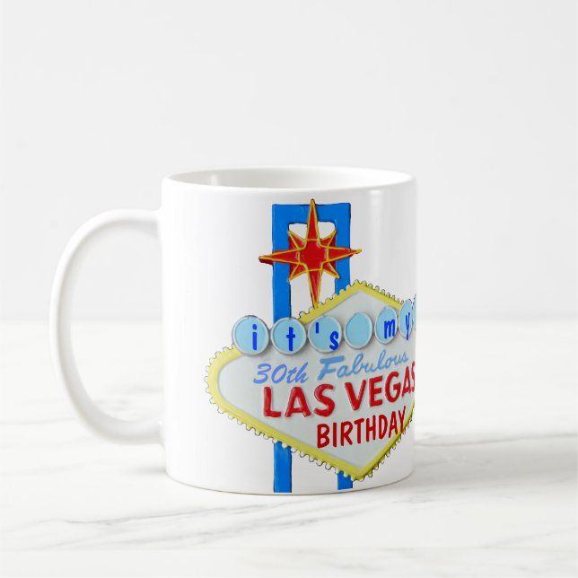 Caneca De Café Aniversário de 30 anos de Las Vegas (Esquerda)