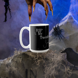 Caneca De Café ANIVERSÁRIO DE 30 ANOS preto 20s RIP branco