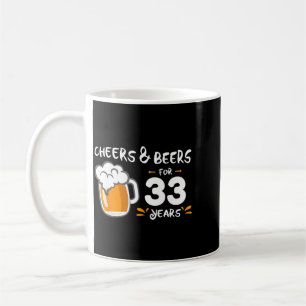 Caneca De Café Aniversário de 33 anos engraçado