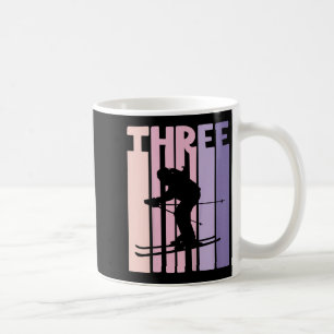 Caneca De Café aniversário de 3 anos Rapariga Retro Esqui Esquiad