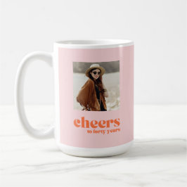 Caneca De Café Aniversário de 40 anos de fotografia personalizada