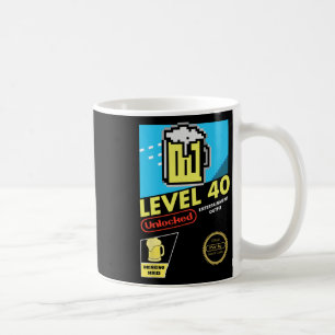 Caneca De Café Aniversário de 40 anos de Jogo de Vídeo Desbloquea