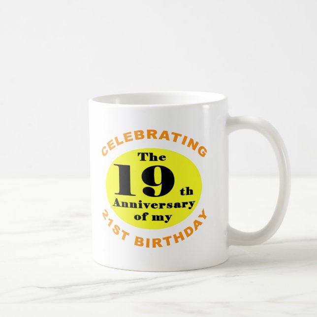 Caneca De Café aniversário de 40 anos Humor (Direita)