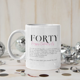 Caneca De Café Aniversário de 40 anos Moderno e Elegante