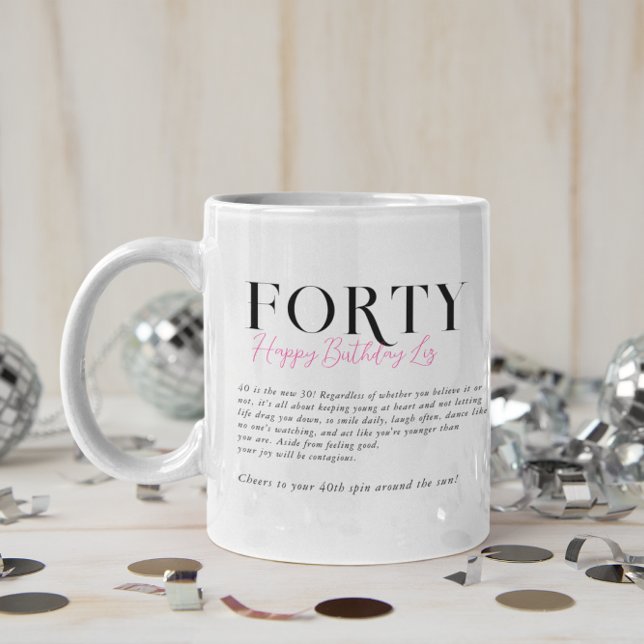 Caneca De Café Aniversário de 40 anos Moderno e Elegante (Criador carregado)