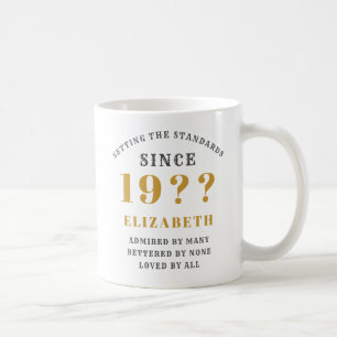 Caneca De Café aniversário de 40 anos Padrões Nascer 1980s Adic