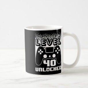 Caneca De Café aniversário de 40 anos para Homens Nível 40 Jogado