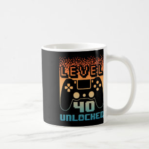 Caneca De Café aniversário de 40 anos para Homens Nível 40 Jogado