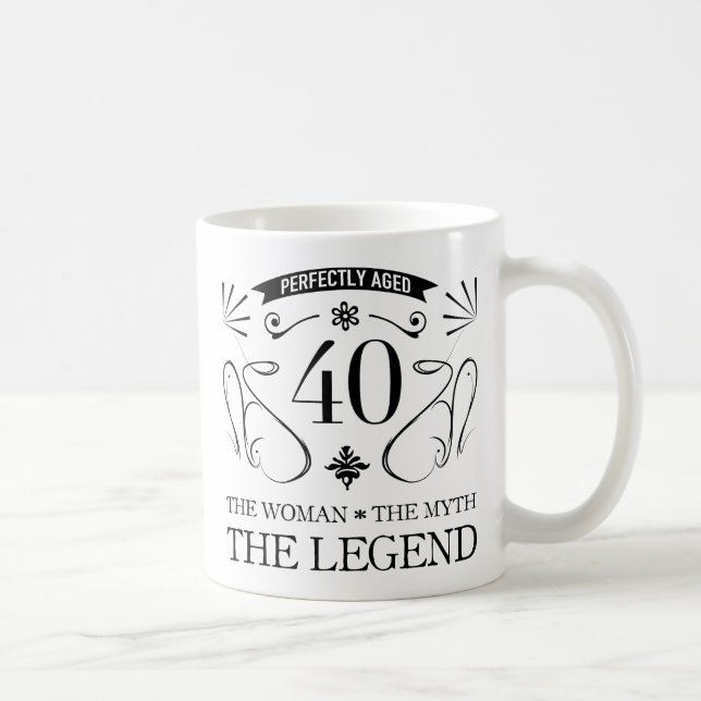 Caneca De Café aniversário de 40 anos Para Mulheres (Direita)