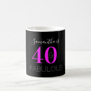 Caneca De Café Aniversário de 40 anos personalizado 40 fabuloso, 