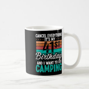 Caneca De Café Aniversário de 41 Anos de Acampamento para Homens