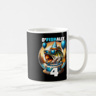 Caneca De Café Aniversário de 4 Anos de Idade Pescaria O'fishally