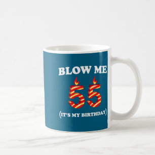 Caneca De Café Aniversário de 55 anos masculino engraçado minimal