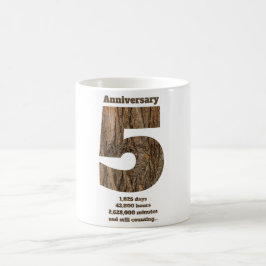 Caneca De Café Aniversário de 5 Anos - Marco de Aniversário de Ma