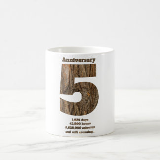 Caneca De Café Aniversário de 5 Anos - Marco de Aniversário de Ma