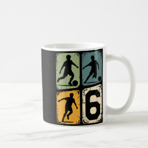 Caneca De Café Aniversário de 6 anos 6 Jogador de Futebol Menino