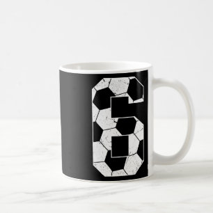 Caneca De Café Aniversário de 6 anos do menino jogador de futebol