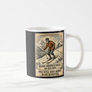 Caneca De Café Aniversário de 70 anos do homem vai esquiar esquia