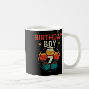 Caneca De Café Aniversário de 7 anos do menino fã de futebol 7 an