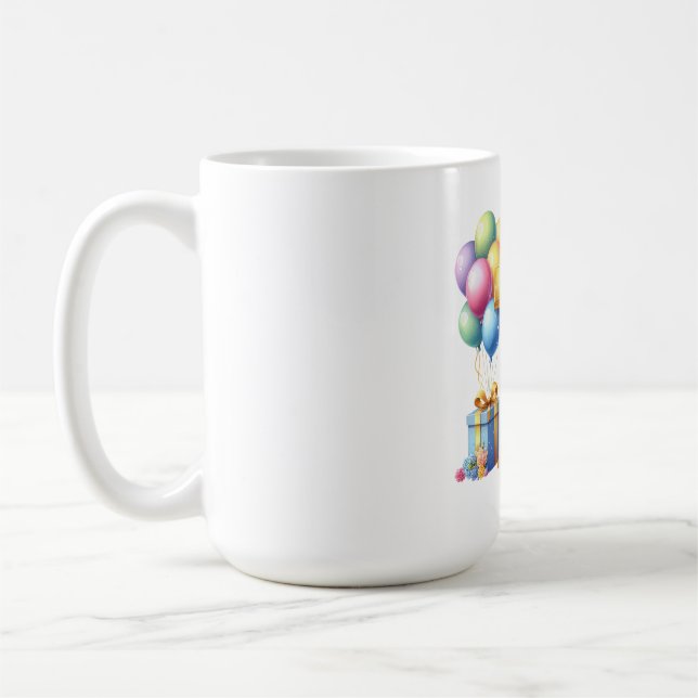 Caneca De Café Aniversário de 7 anos dourado (Esquerda)