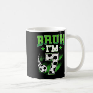 Caneca De Café Aniversário de 7 anos Menino Futebol Bruh Eu Sou u