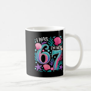Caneca De Café aniversário de 7 anos sereia engraçado 67 tinha 6