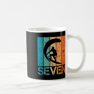 Caneca De Café Aniversário de 7 anos surfando Menino Menina 7 ano