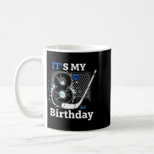 Caneca De Café Aniversário de 8 anos de hóquei no gelo Menino par