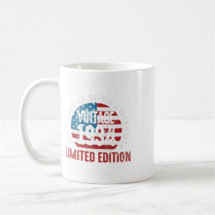 Caneca De Café Aniversário de 90 anos Vintage 19&#; Bandeira Patr