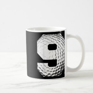Caneca De Café Aniversário de 9 anos do menino jogador de golfe d