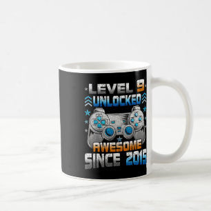 Caneca De Café Aniversário de 9 Anos Menino Gamer 9 Anos Nível 9