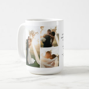 Caneca De Café Aniversário de Casal de Noivos Moderno Colagem de