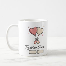 Caneca De Café Aniversário de Casal Personalizado Desde Juntos