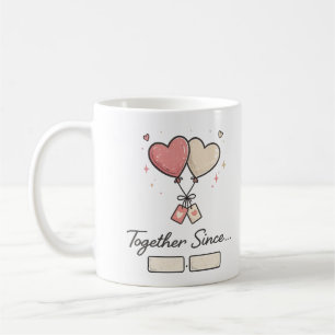 Caneca De Café Aniversário de Casal Personalizado Desde Juntos